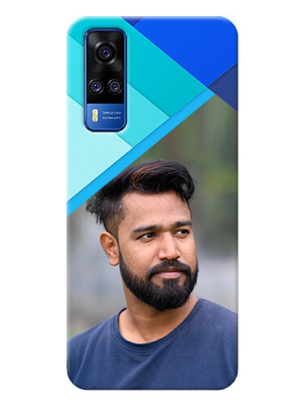 Custom Vivo Y51A Phone Cases Online: Blue Abstract Cover Design