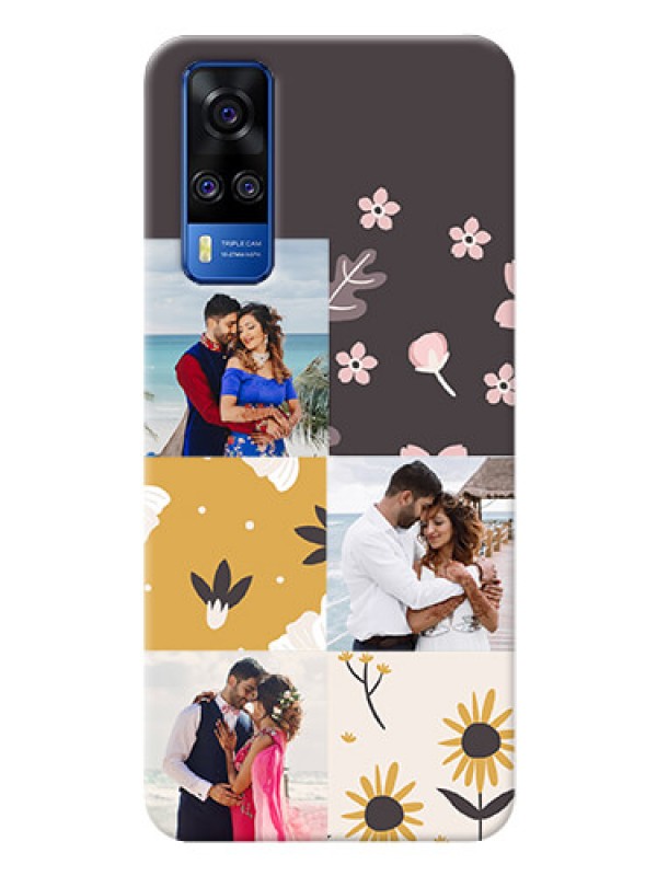 Custom Vivo Y51A phone cases online: 3 Images with Floral Design
