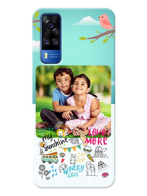 Custom Vivo Y51A phone cases online: Doodle love Design