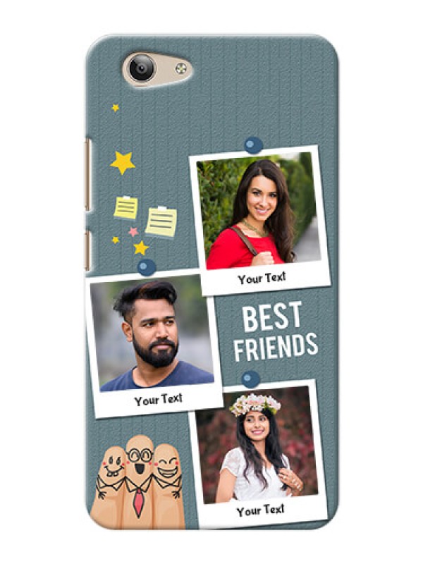 Custom Vivo Y53 3 image holder with sticky frames and friendship day wishes Design
