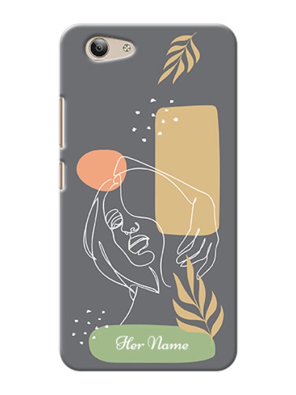 Custom Vivo Y53 Phone Back Covers: Gazing Woman line art Design