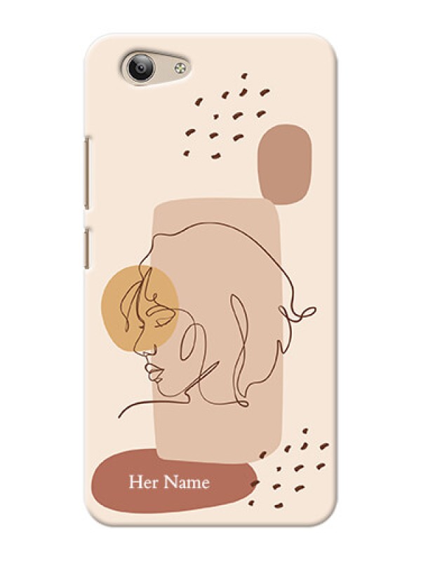 Custom Vivo Y53 Custom Phone Covers: Calm Woman line art Design