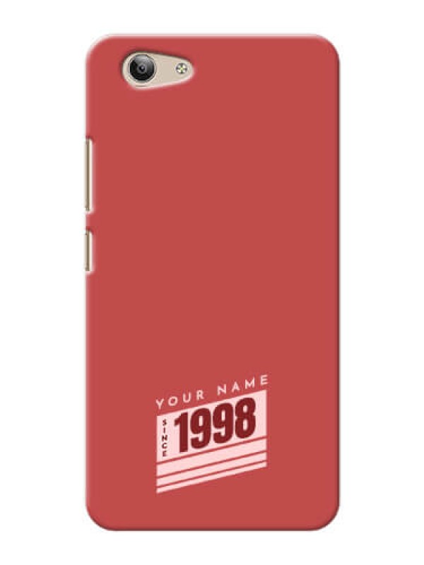 Custom Vivo Y53 Phone Back Covers: Red custom year of birth Design