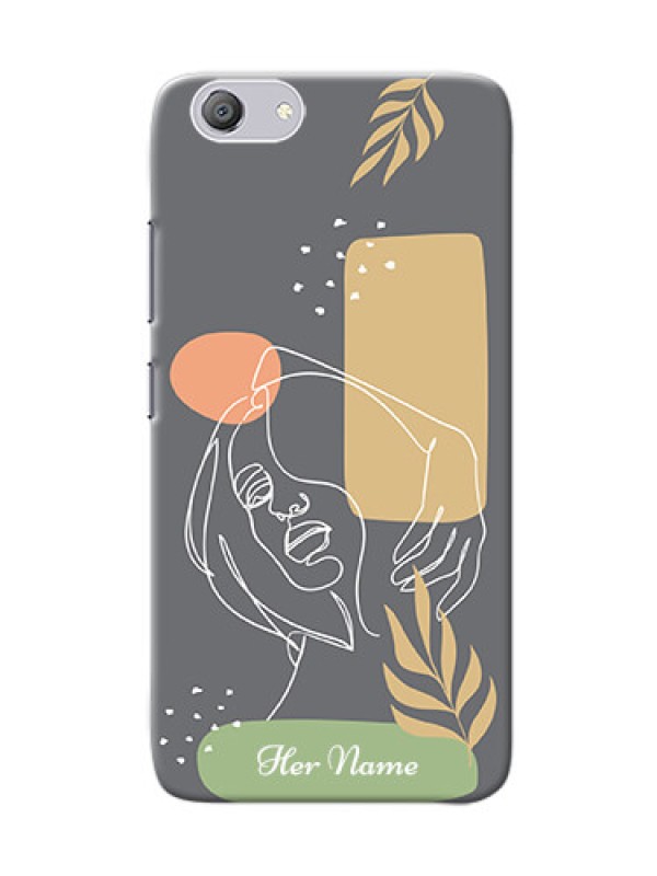 Custom Vivo Y53I Phone Back Covers: Gazing Woman line art Design
