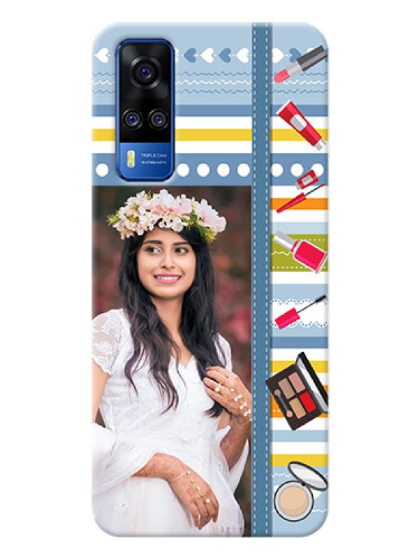 Custom Vivo Y53s Personalized Mobile Cases: Makeup Icons Design