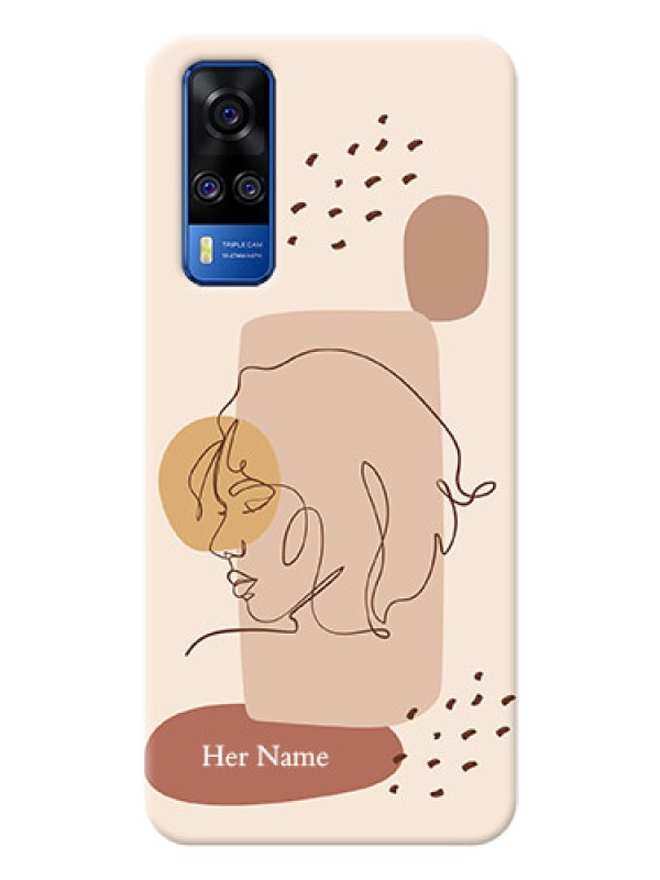 Custom Vivo Y53S Custom Phone Covers: Calm Woman line art Design