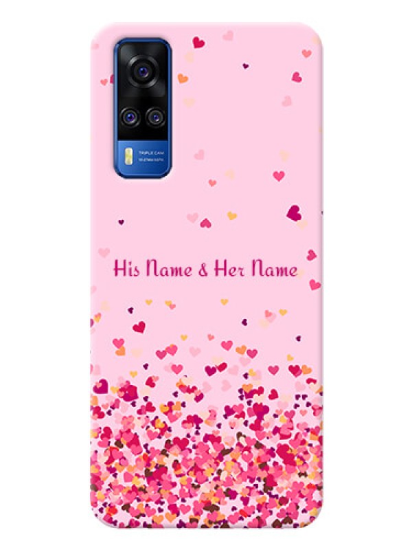 Custom Vivo Y53S Phone Back Covers: Floating Hearts Design