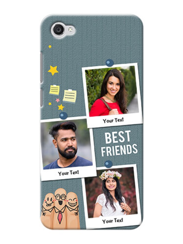 Custom Vivo Y55s 3 image holder with sticky frames and friendship day wishes Design