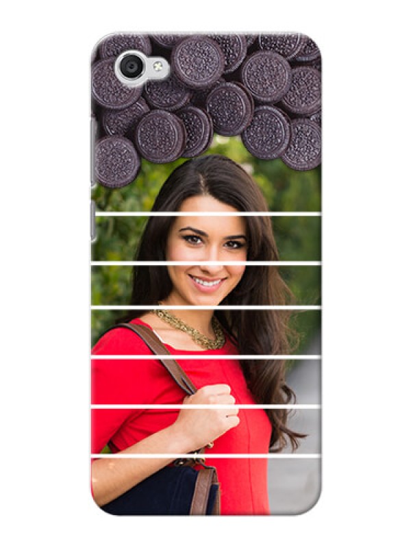 Custom Vivo Y55s oreo biscuit pattern with white stripes Design