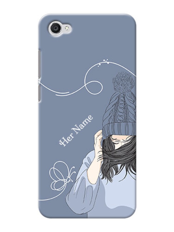 Custom Vivo Y55 S Custom Mobile Case with Girl in winter outfit Design