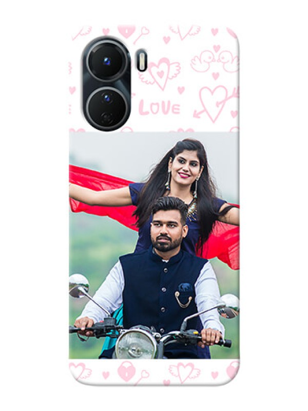 Custom Vivo Y56 5G personalized phone covers: Pink Flying Heart Design