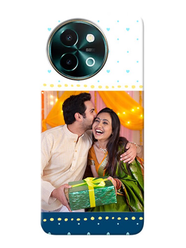 Custom Vivo Y58 5G Phone Covers: White and Blue Abstract Design