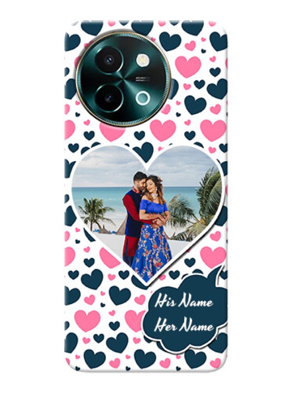 Custom Vivo Y58 5G Mobile Covers Online: Pink And Blue Heart Design