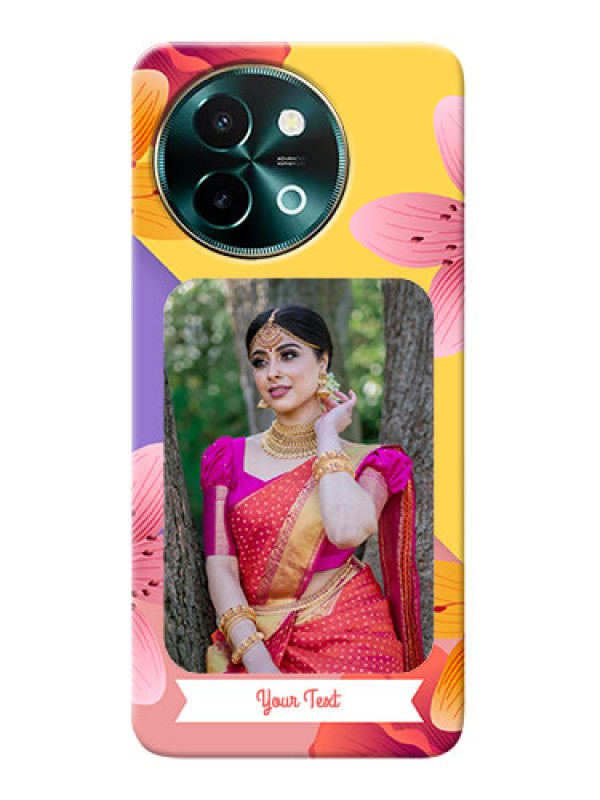 Custom Vivo Y58 5G Mobile Covers: 3 Image With Vintage Floral Design