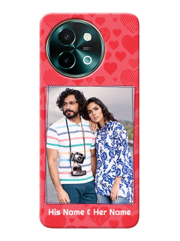 Custom Vivo Y58 5G Mobile Back Covers: with Red Heart Symbols Design