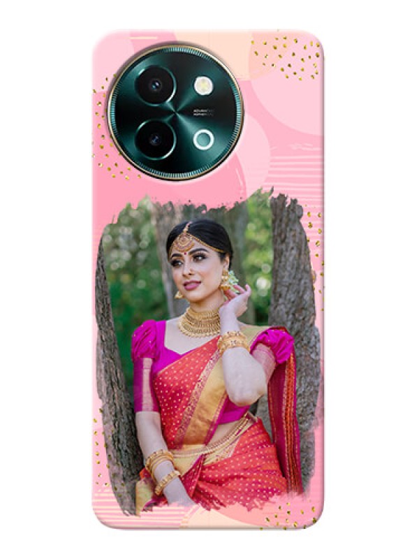 Custom Vivo Y58 5G Phone Covers for Girls: Gold Glitter Splash Design