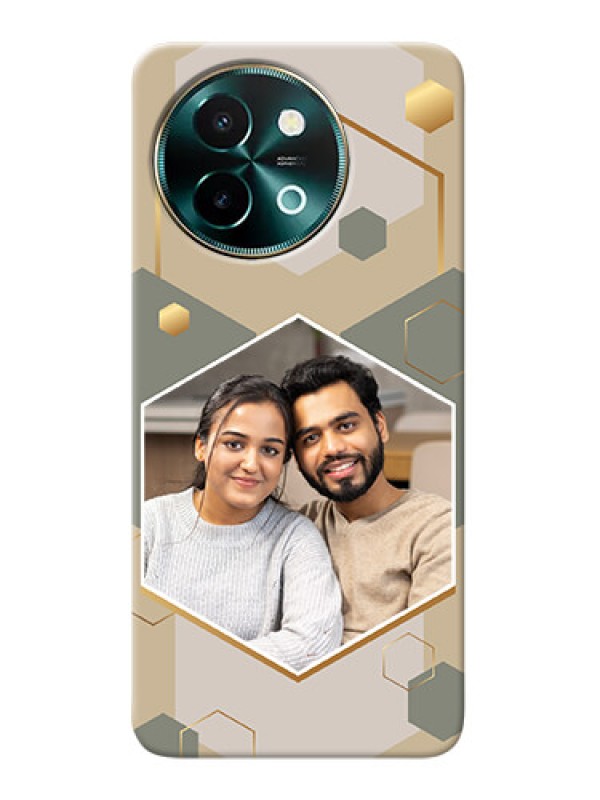 Custom Vivo Y58 5G Photo Printing on Case with Stylish Hexagon Pattern Design