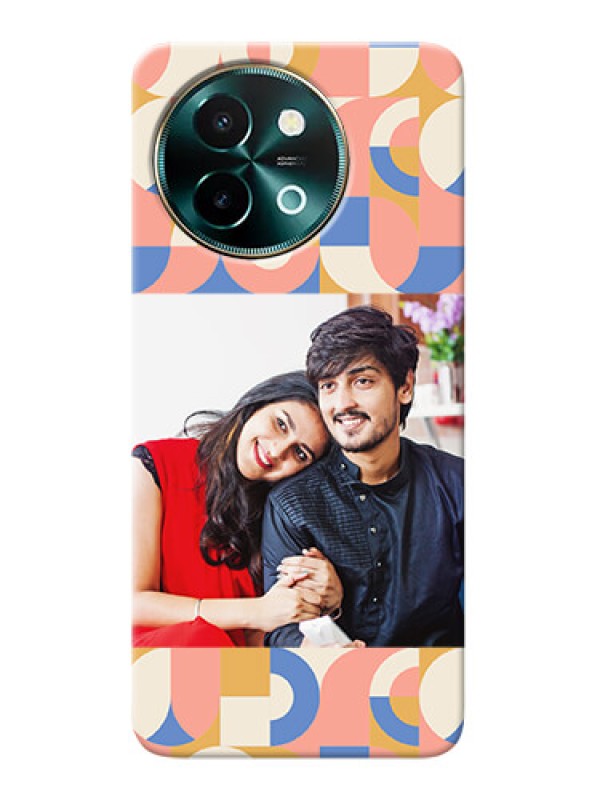 Custom Vivo Y58 5G Photo Printing on Case with Semicircle Maze Pattern Design