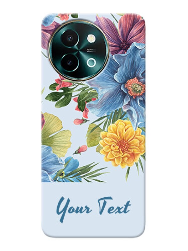 Custom Vivo Y58 5G Custom Mobile Case with Stunning Watercolored Flowers Painting Design