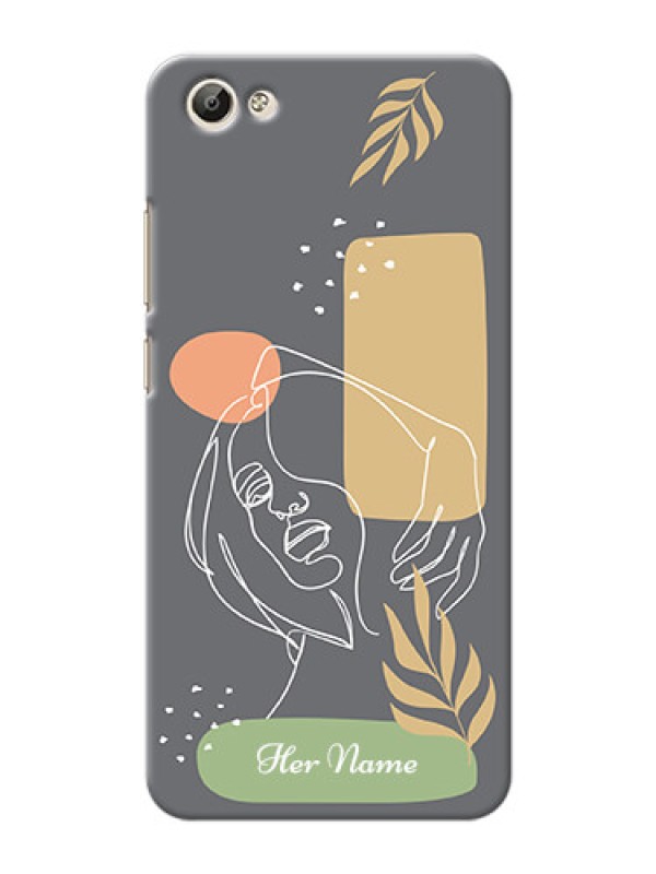 Custom Vivo Y66 Phone Back Covers: Gazing Woman line art Design