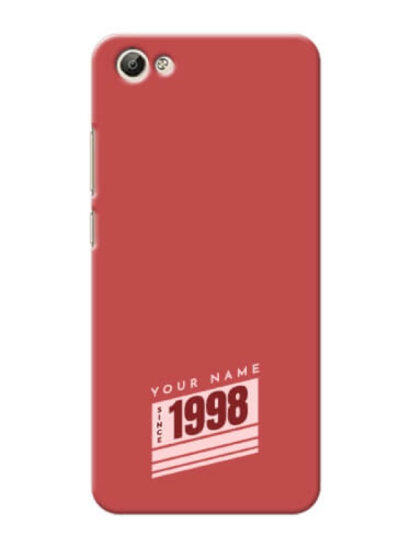 Custom Vivo Y66 Phone Back Covers: Red custom year of birth Design