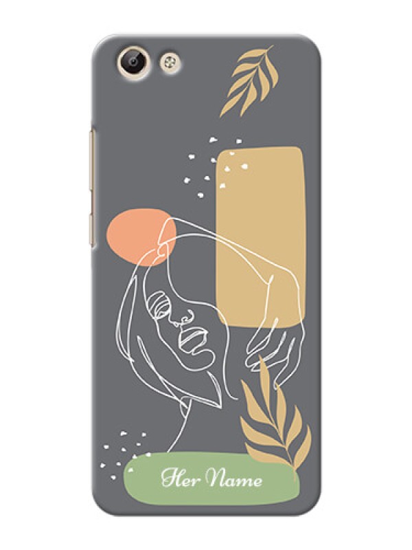 Custom Vivo Y69 Phone Back Covers: Gazing Woman line art Design
