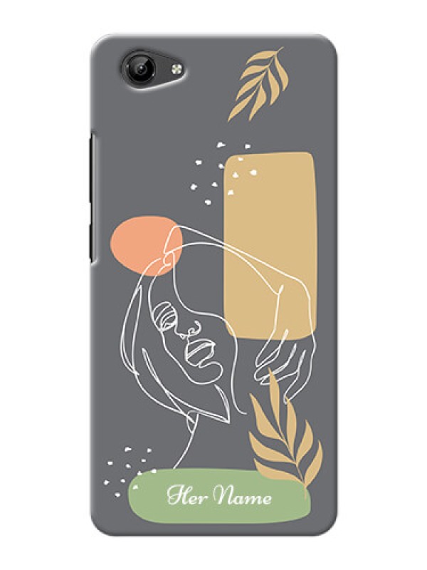 Custom Vivo Y71 Phone Back Covers: Gazing Woman line art Design