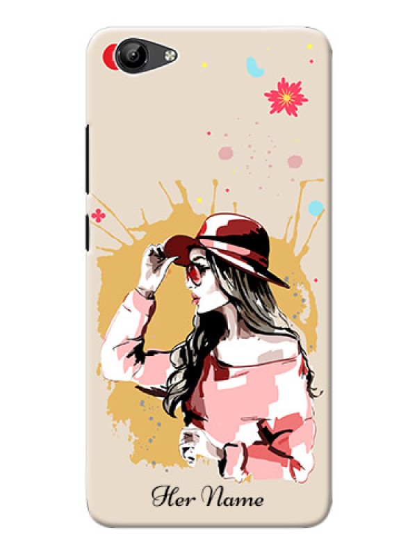 Custom Vivo Y71I Back Covers: Women with pink hat Design