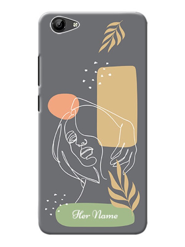 Custom Vivo Y71I Phone Back Covers: Gazing Woman line art Design