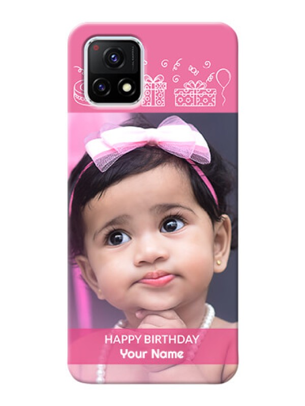Custom Vivo Y72 5G Custom Mobile Cover with Birthday Line Art Design