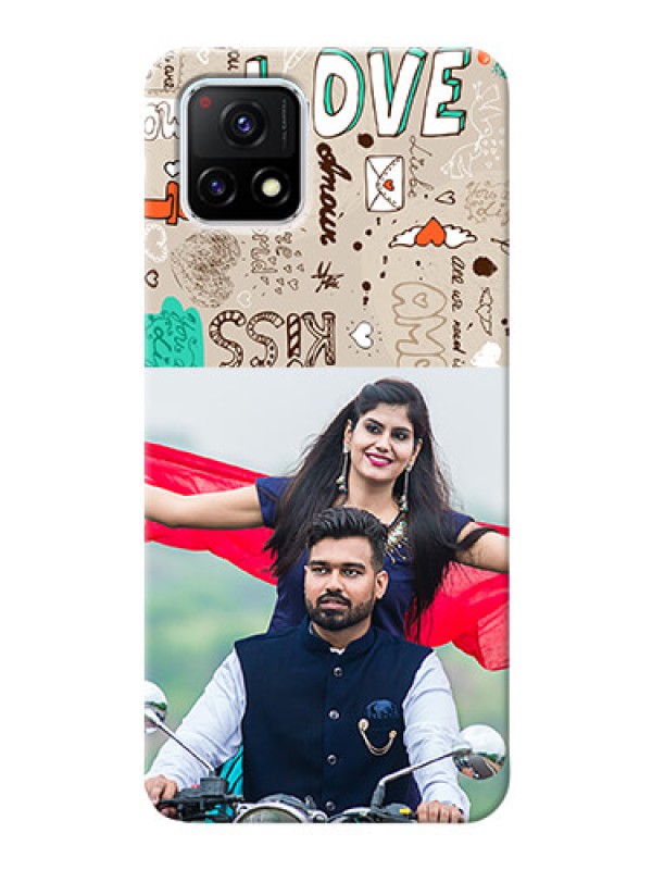 Custom Vivo Y72 5G Personalised mobile covers: Love Doodle Pattern 