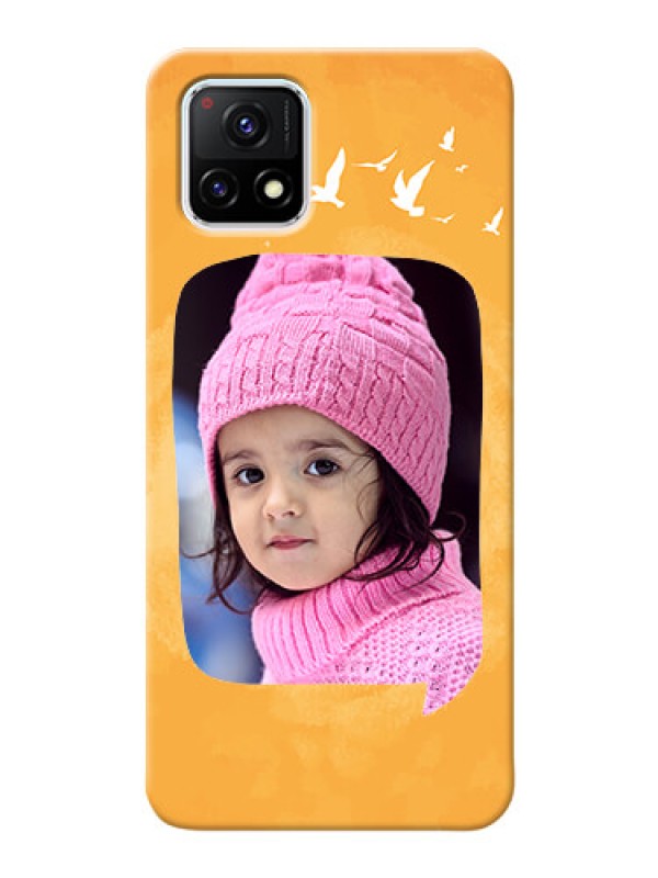 Custom Vivo Y72 5G Phone Covers: Water Color Design with Bird Icons