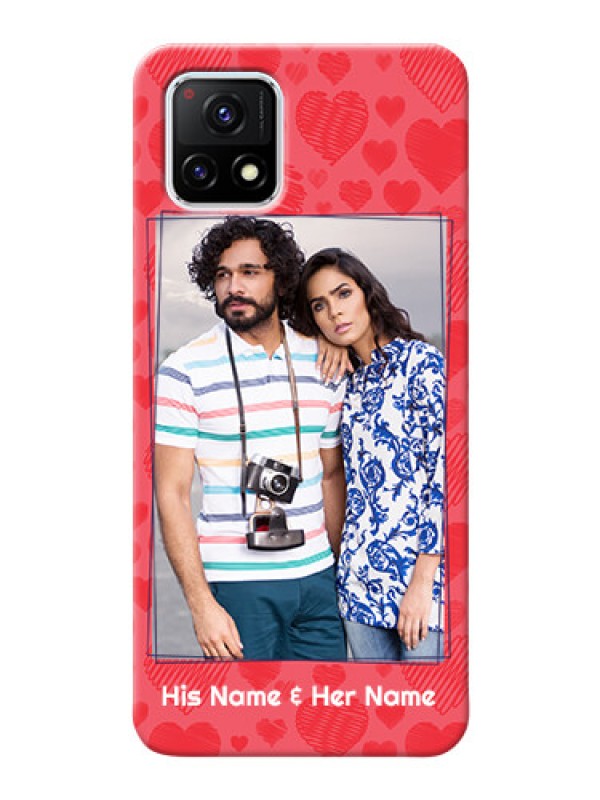 Custom Vivo Y72 5G Mobile Back Covers: with Red Heart Symbols Design