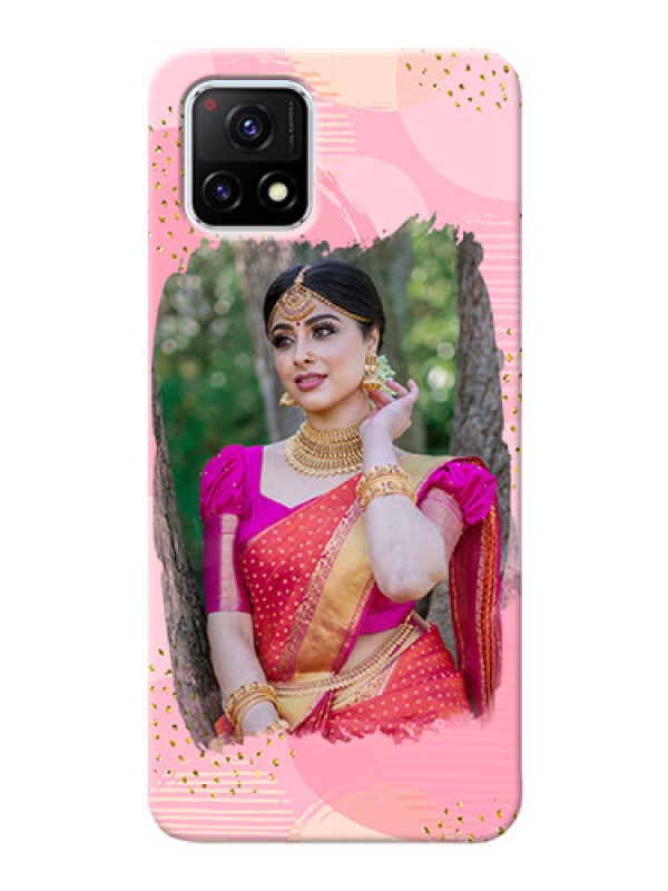 Custom Vivo Y72 5G Phone Covers for Girls: Gold Glitter Splash Design