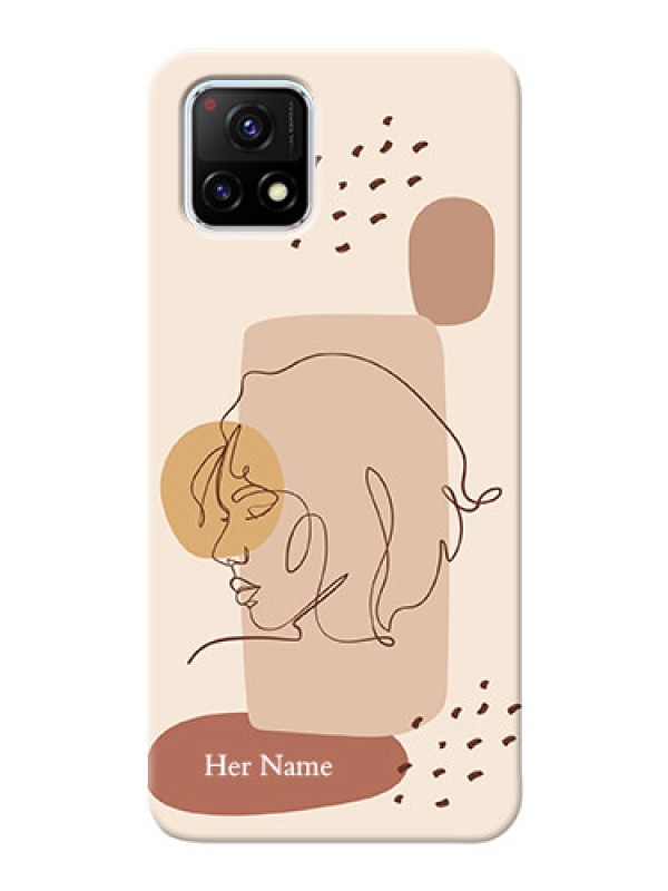 Custom Vivo Y72 5G Custom Phone Covers: Calm Woman line art Design