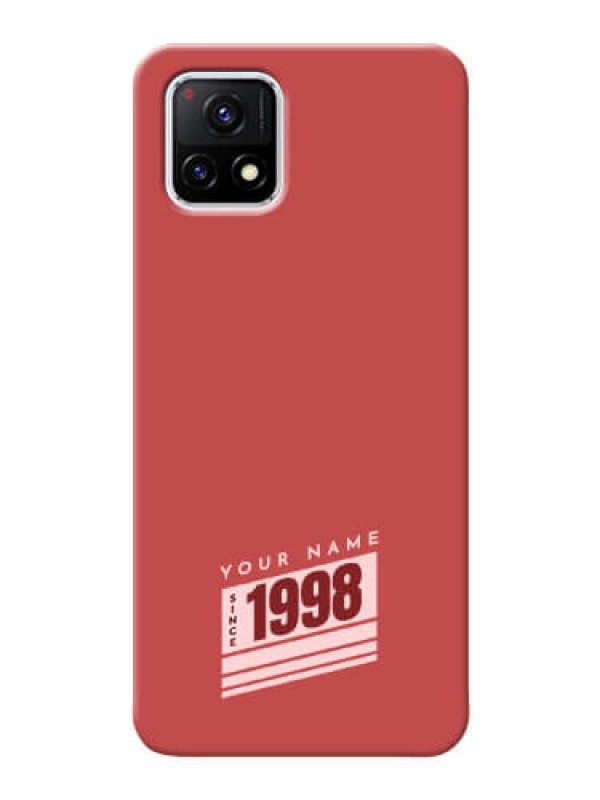 Custom Vivo Y72 5G Phone Back Covers: Red custom year of birth Design