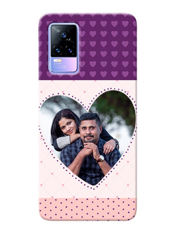 Custom Vivo Y73 Mobile Back Covers: Violet Love Dots Design