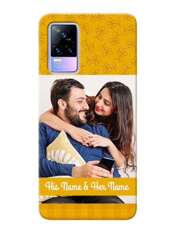 Custom Vivo Y73 mobile phone covers: Yellow Floral Design