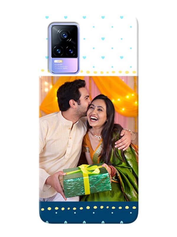 Custom Vivo Y73 Phone Covers: White and Blue Abstract Design