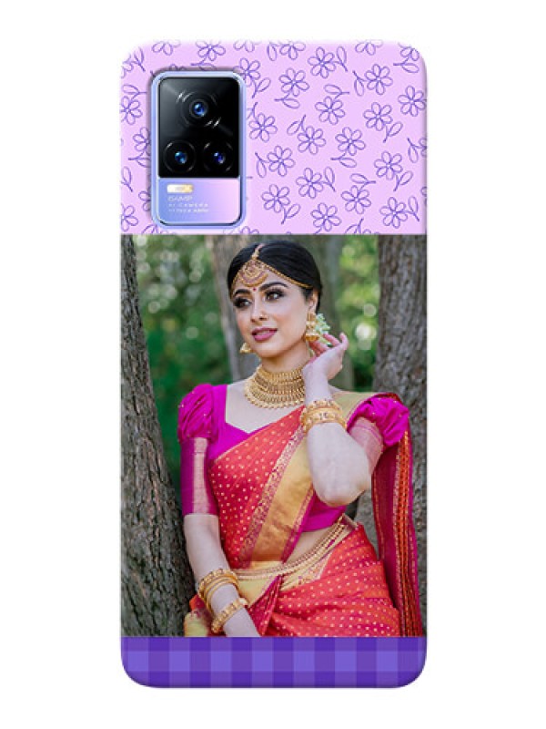 Custom Vivo Y73 Mobile Cases: Purple Floral Design