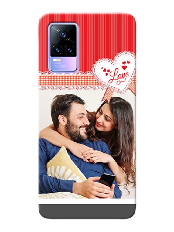 Custom Vivo Y73 phone cases online: Red Love Pattern Design