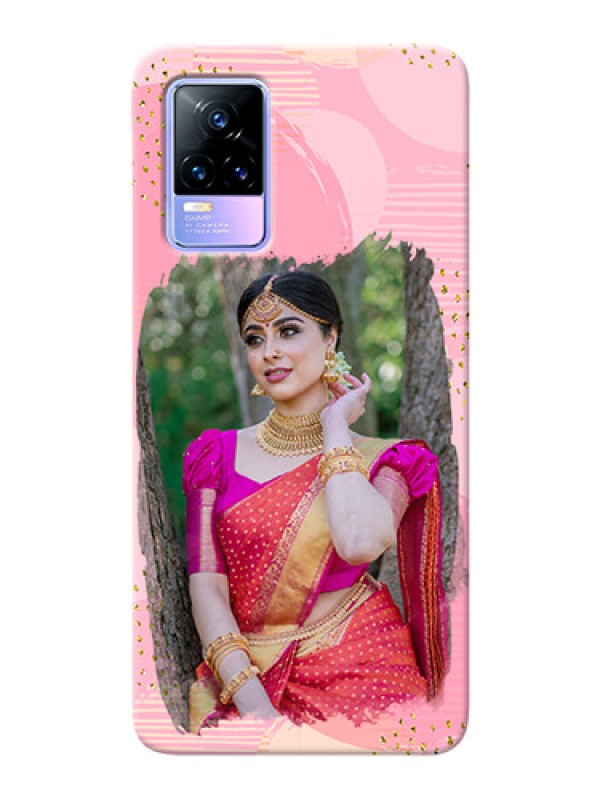 Custom Vivo Y73 Phone Covers for Girls: Gold Glitter Splash Design