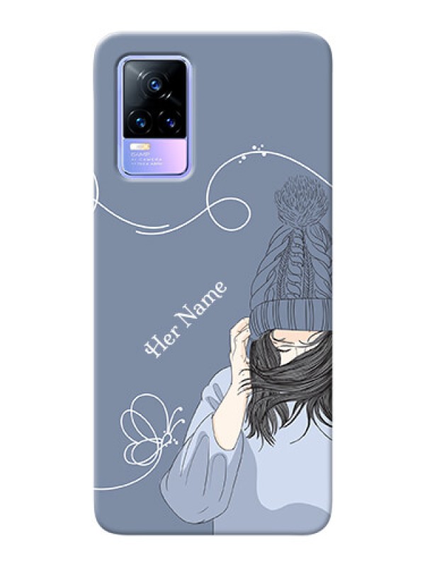 Custom Vivo Y73 Custom Mobile Case with Girl in winter outfit Design
