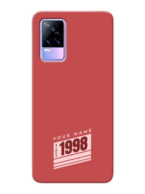 Custom Vivo Y73 Phone Back Covers: Red custom year of birth Design