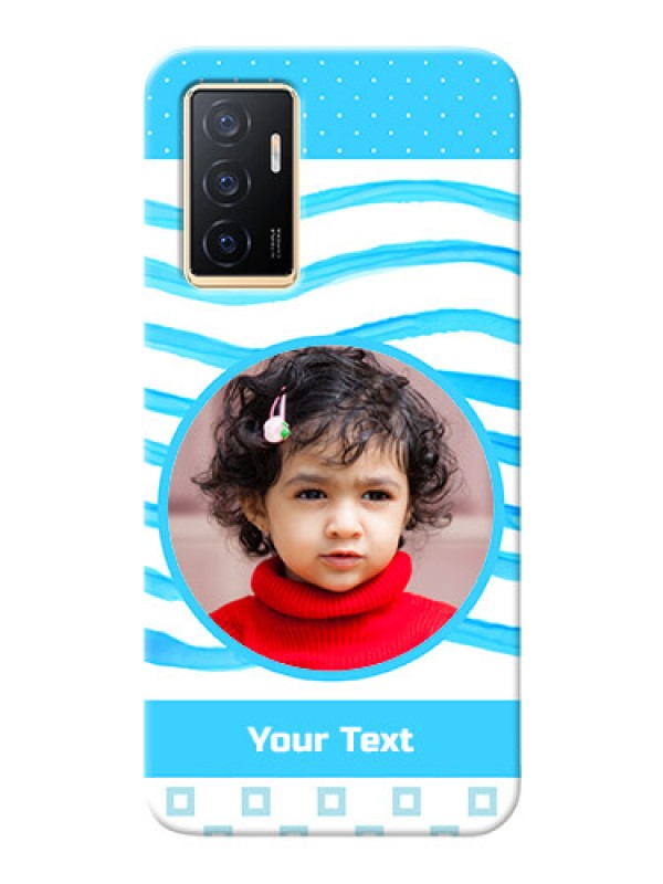 Custom Vivo Y75 4G phone back covers: Simple Blue Case Design