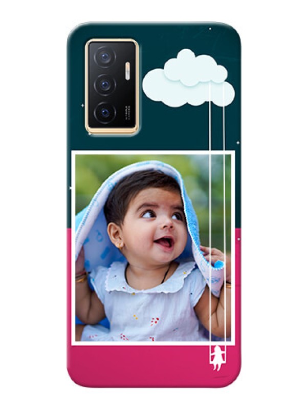 Custom Vivo Y75 4G custom phone covers: Cute Girl with Cloud Design