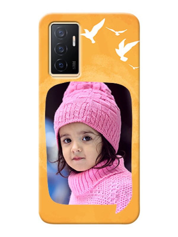 Custom Vivo Y75 4G Phone Covers: Water Color Design with Bird Icons