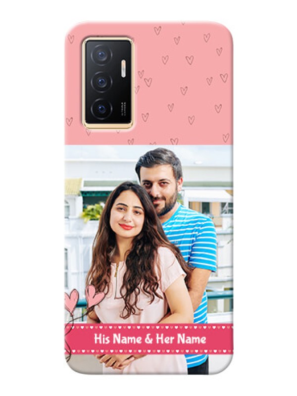 Custom Vivo Y75 4G phone back covers: Love Design Peach Color