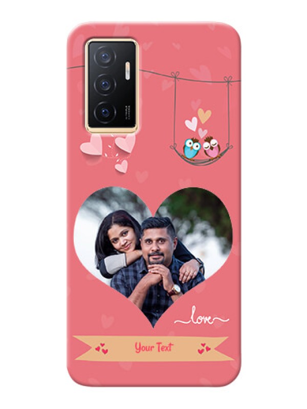 Custom Vivo Y75 4G custom phone covers: Peach Color Love Design 