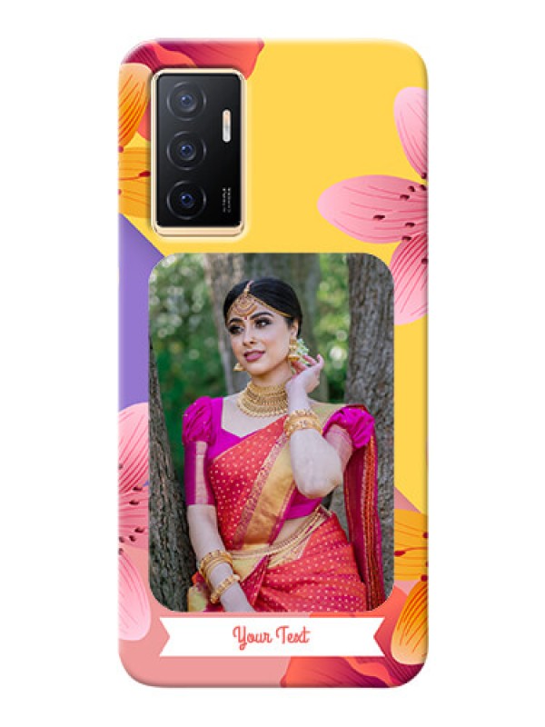 Custom Vivo Y75 4G Mobile Covers: 3 Image With Vintage Floral Design